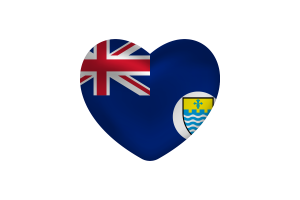 Love of Crown Colony of Penang Heart Shape flag