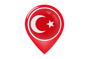 Ottoman Empire Flag Map Pin Icon flag