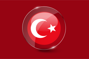 Ottoman Empire Flag Glossy Round Button flag