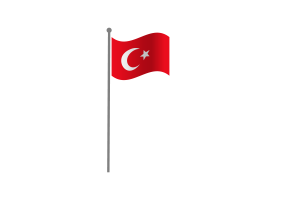 Waving Flag of Ottoman Empire flag