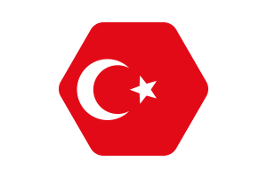 Ottoman Empire Flag Illustration Hexagon Rounded Shape flag
