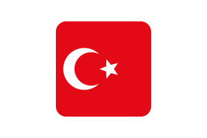 Ottoman Empire Flag Square Rounded Shape flag