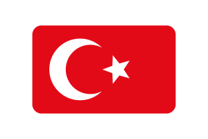 Ottoman Empire Flag Rounded Rectangle Vector Illustration flag