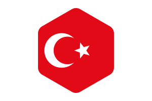 Ottoman Empire Flag Rounded Hexagon Shape flag