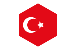 Ottoman Empire Flag Hexagon Shape flag