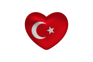 Love of Ottoman Empire Heart Shape flag
