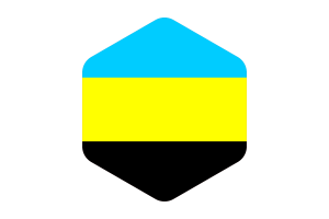 Sultanate of Bulungan Flag Rounded Hexagon Shape flag