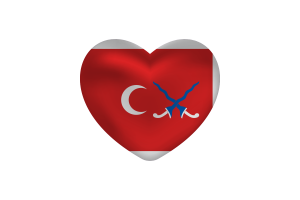 Love of Sultanate of Mataram Heart Shape flag