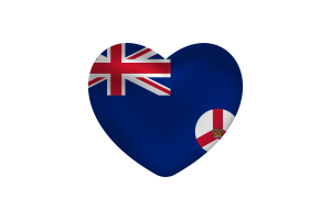 Love of Colony of Singapore Heart Shape flag