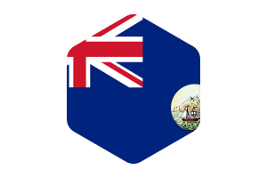 Crown Colony of Labuan Flag Rounded Hexagon Shape flag