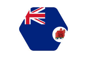 Crown Colony of Malacca Flag Illustration Hexagon Rounded Shape flag