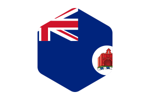 Crown Colony of Malacca Flag Rounded Hexagon Shape flag