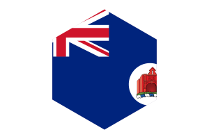 Crown Colony of Malacca Flag Hexagon Shape flag