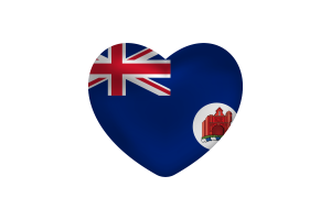Love of Crown Colony of Malacca Heart Shape flag