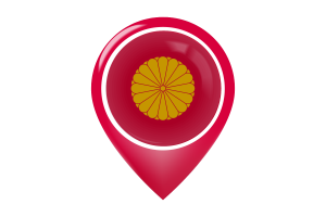 Emperor of Japan Flag Map Pin Icon flag