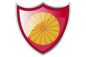Shield with Flag of Emperor of Japan flag