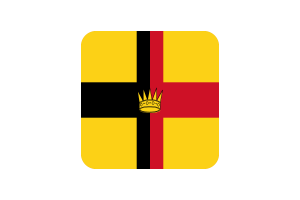 Raj of Sarawak Flag Square Rounded Shape flag