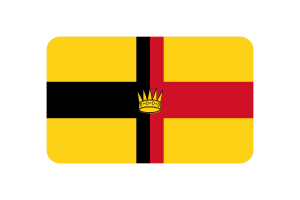 Raj of Sarawak Flag Rounded Rectangle Vector Illustration flag