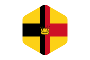 Raj of Sarawak Flag Rounded Hexagon Shape flag