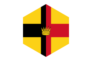 Raj of Sarawak Flag Hexagon Shape flag