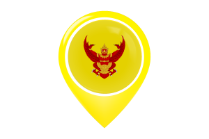Royal Standard of Thailand Flag Map Pin Icon flag