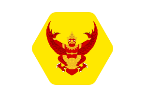Royal Standard of Thailand Flag Illustration Hexagon Rounded Shape flag