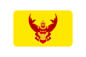 Royal Standard of Thailand Flag Rounded Rectangle Vector Illustration flag