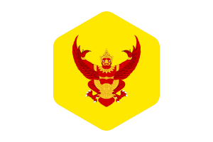 Royal Standard of Thailand Flag Rounded Hexagon Shape flag