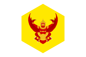 Royal Standard of Thailand Flag Hexagon Shape flag