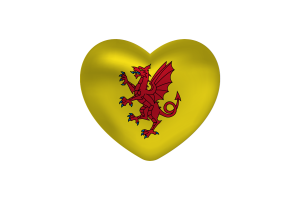 Love of Somerset Heart Shape flag
