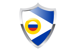 Chukotka Flag with Medieval Heater Shield flag