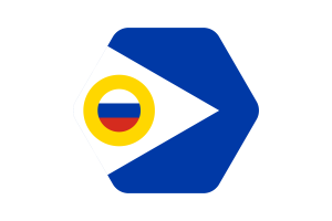 Chukotka Flag Illustration Hexagon Rounded Shape flag