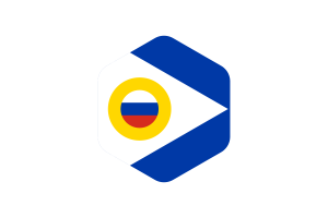 Chukotka Flag Rounded Hexagon Shape flag