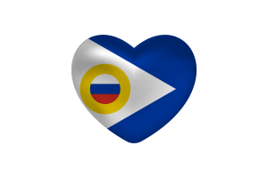 Love of Chukotka Heart Shape flag