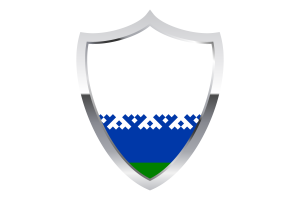 Nenets Flag with Medieval Heater Shield flag