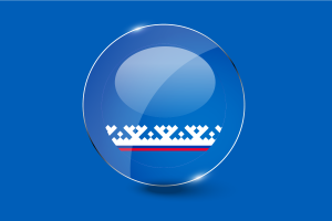 Yamalo-Nenets Flag Glossy Round Button flag