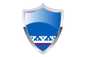 Yamalo-Nenets Flag with Medieval Heater Shield flag