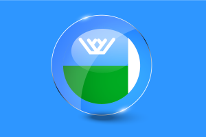 Khanty Mansi Flag Glossy Round Button flag