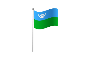 Waving Flag of Khanty Mansi flag