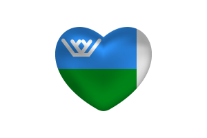 Love of Khanty Mansi Heart Shape flag