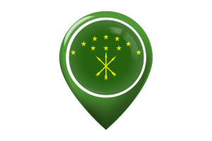 Adygea Flag Map Pin Icon flag