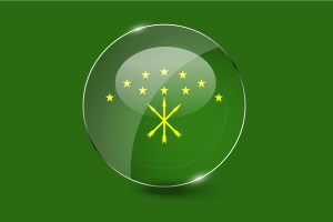 Adygea Flag Glossy Round Button flag