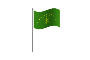 Waving Flag of Adygea flag