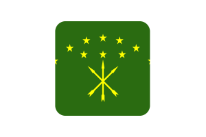 Adygea Flag Square Rounded Shape flag