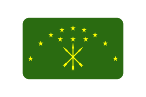 Adygea Flag Rounded Rectangle Vector Illustration flag