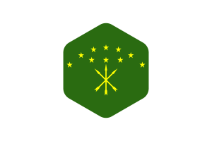 Adygea Flag Rounded Hexagon Shape flag