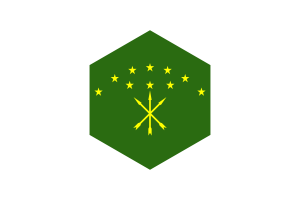 Adygea Flag Hexagon Shape flag
