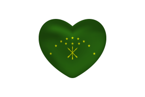 Love of Adygea Heart Shape flag