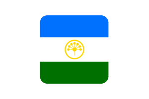 Bashkortostan Flag Square Rounded Shape flag