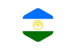 Bashkortostan Flag Rounded Hexagon Shape flag